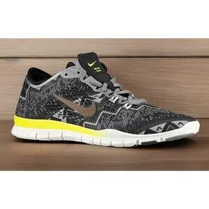 Nike Free 5.0 TR Fit Running Gym Printed Black Volt Shoes Womens 9 Fast Ship